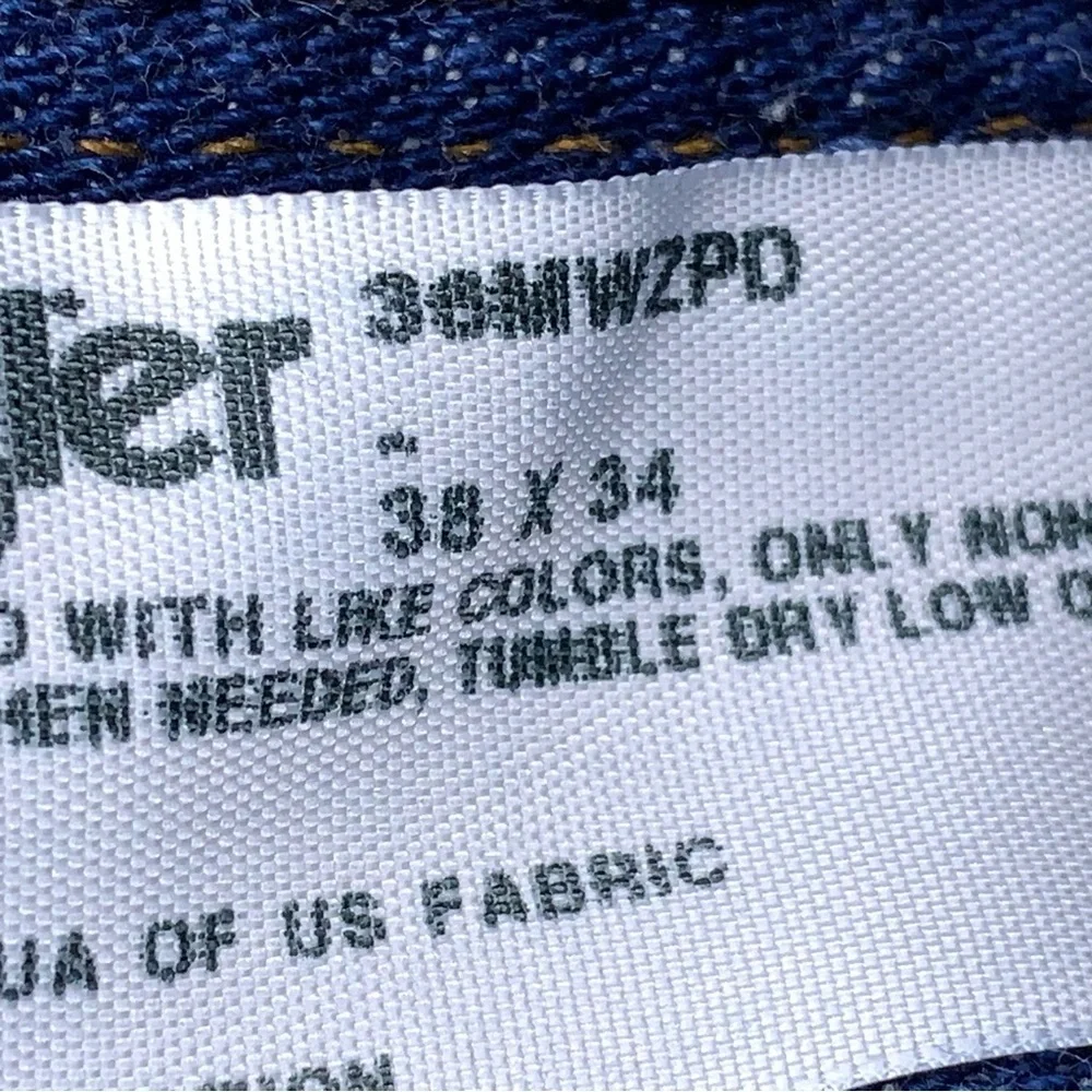 Actual 37x33 Wrangler Slim Fit Blue Denim Jeans 36MWZ Western Bootcut Cowboy Cut